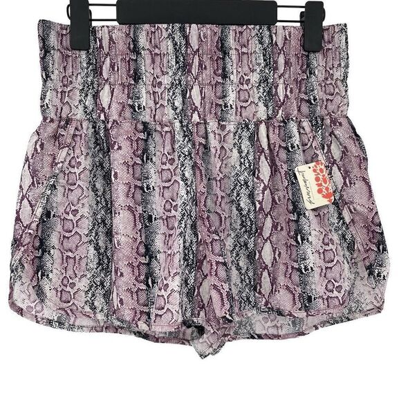 Free People Pants - Free People Movement The Way Home Shorts Anaconda Venom Purple Women Large NWT